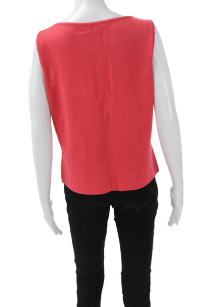 St. John Womens Pink Sleeveless Boat Neck Wool Rayon Tank Size M