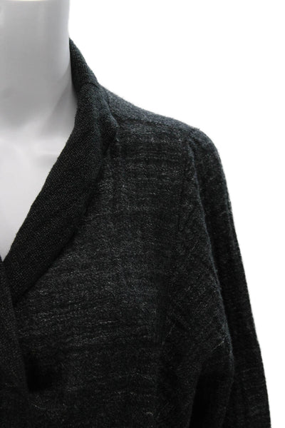 Babette Womens Basic Jacket Gray Button Long Sleeve Wool Blend Size M