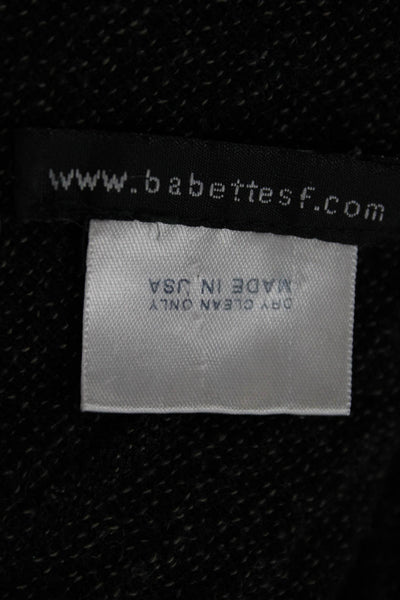 Babette Womens Basic Jacket Gray Button Long Sleeve Wool Blend Size M