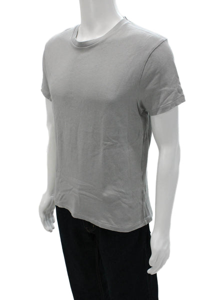 Zara Mens Gray Crew Neck Cotton T-Shirt Short Sleeve Size M