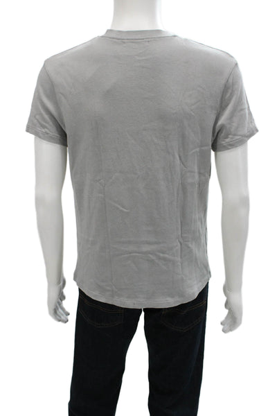 Zara Mens Gray Crew Neck Cotton T-Shirt Short Sleeve Size M