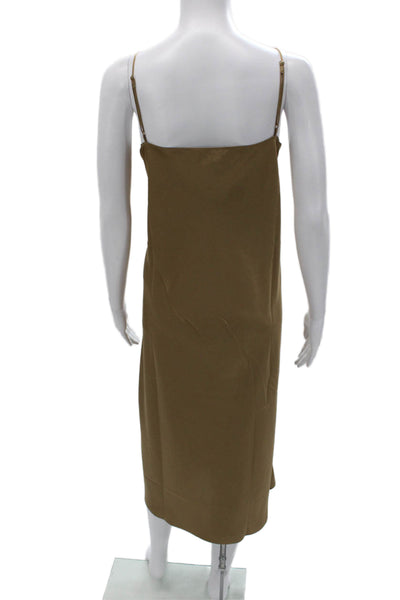 J Crew Womens Slip Dress Brown Cowl Neck Sleeveless Knee Length Size 16