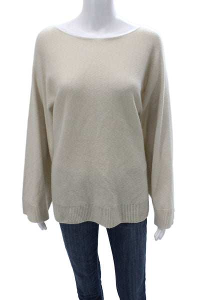 Lafayette 148 New York Womens Ivory 100% Cashmere Pullover Sweater Size M