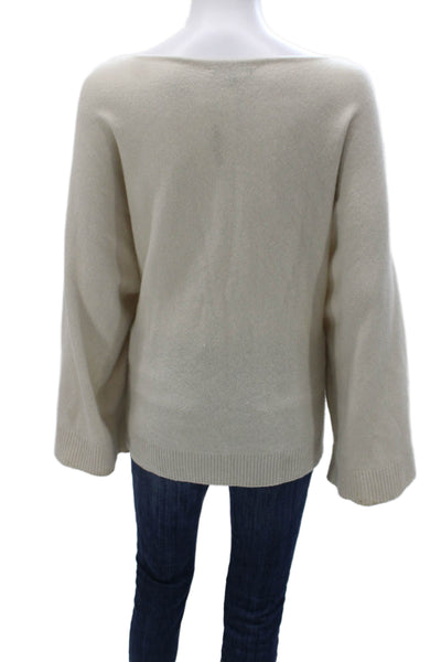 Lafayette 148 New York Womens Ivory 100% Cashmere Pullover Sweater Size M