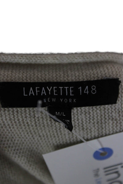 Lafayette 148 New York Womens Ivory 100% Cashmere Pullover Sweater Size M