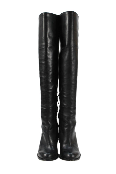 Sam Edelman Womens Leather Rylan Over The Knee Boots Black Size 7.5 Medium