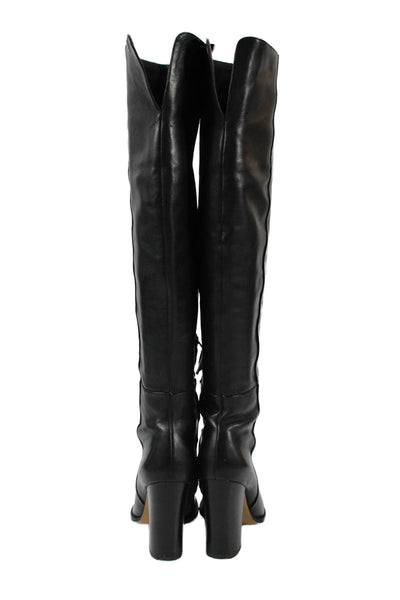 Sam Edelman Womens Leather Rylan Over The Knee Boots Black Size 7.5 Medium