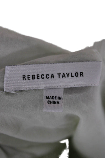 Rebecca Taylor Women Mini Boho VNeck Short Sleeve Green Dress Size L