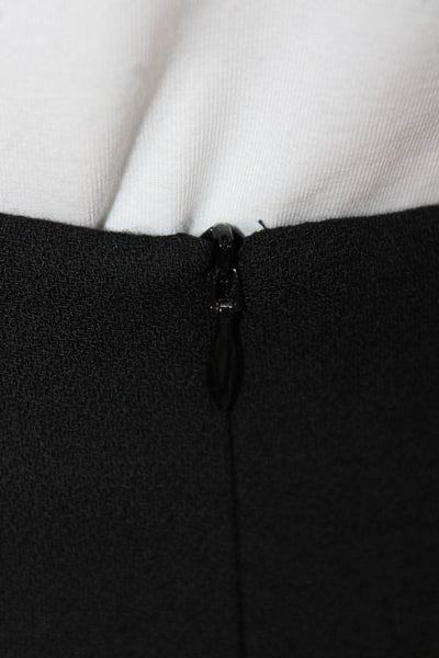 Style Paris Women Straight Pencil Wool Black Knee Length Skirt Zip Size 8