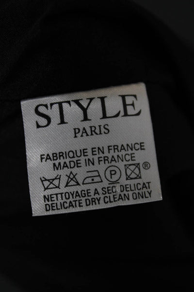 Style Paris Women Straight Pencil Wool Black Knee Length Skirt Zip Size 8