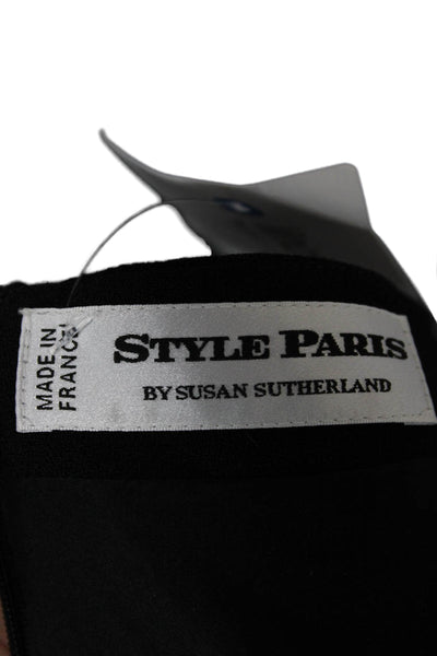 Style Paris Women Straight Pencil Wool Black Knee Length Skirt Zip Size 8