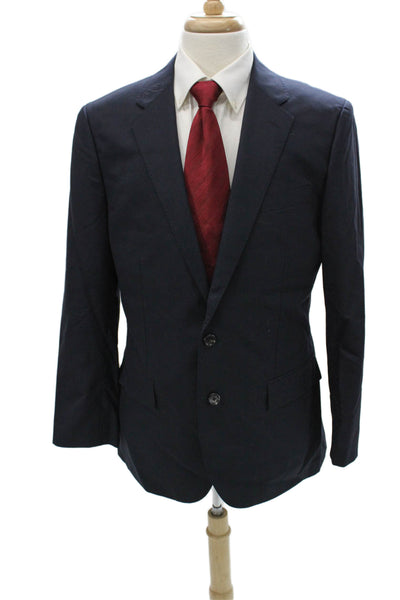 J Crew Mens Blue 2 Button Wool Suit Jacket Solid Size 42