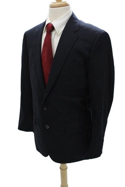 J Crew Mens Blue 2 Button Wool Suit Jacket Solid Size 42