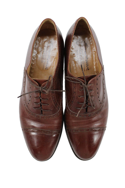 Santoni Mens Leather Lace Up Dress Shoe Loafers Brown Size 9 D