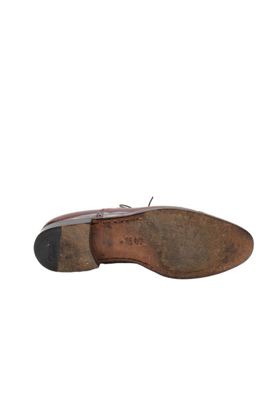 Santoni Mens Leather Lace Up Dress Shoe Loafers Brown Size 9 D