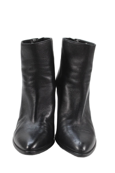 Stuart Weitzman Womens Leather Pointed Toe Heeled Boots Black Size 8.5