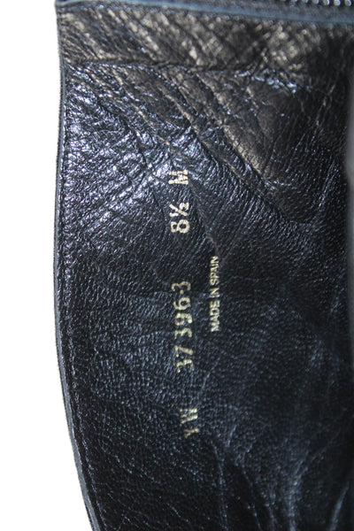 Stuart Weitzman Womens Leather Pointed Toe Heeled Boots Black Size 8.5