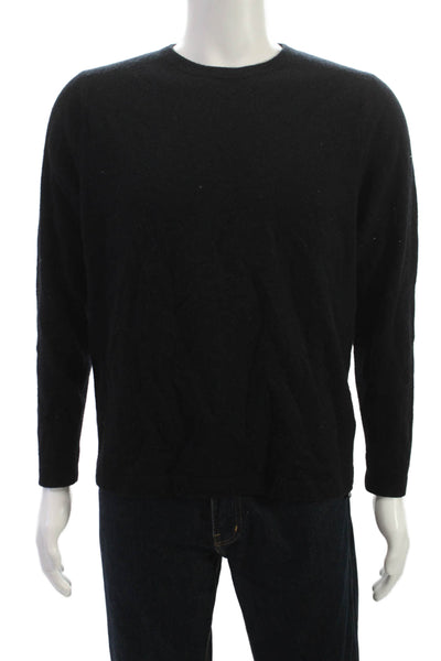 RLX Ralph Lauren Mens Black Merino Cashmere Crew Neck Pullover Sweater Size L