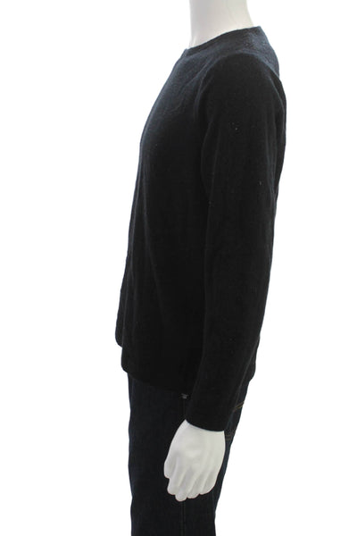 RLX Ralph Lauren Mens Black Merino Cashmere Crew Neck Pullover Sweater Size L
