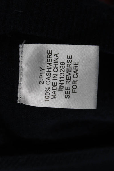 SCP Mens Pullover 100% Cashmere Sweater Blue Crew Neck Long Sleeve Size L