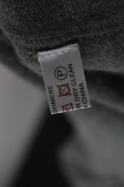 SCP Mens Cashmere V-Neck Pullover Sweater Gray Long Sleeve Solid Fall Size L