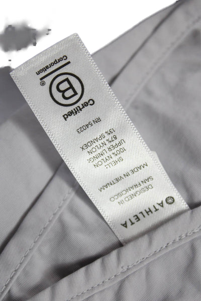 Athleta Womens Gray Nylon Windbreaker Zip Front Size M