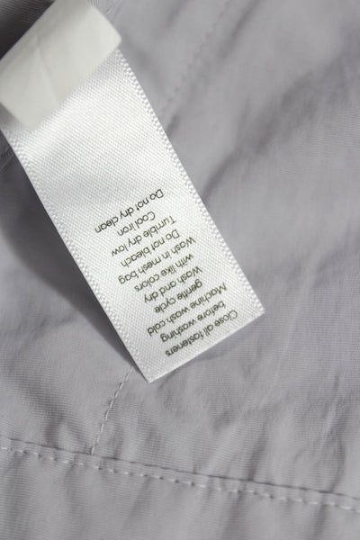 Athleta Womens Gray Nylon Windbreaker Zip Front Size M