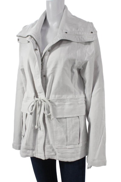 Splendid Women Anorak Jacket White Zip Long Sleeve Size XS