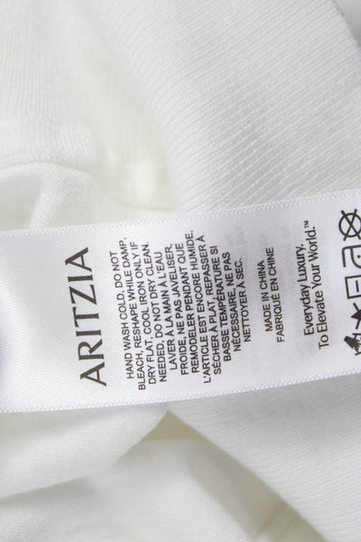 Babaton Womens Basic One Shoulder Long Sleeve T Shirt White Viscose Size XS