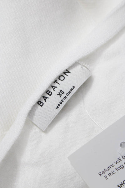 Babaton Womens Basic One Shoulder Long Sleeve T Shirt White Viscose Size XS