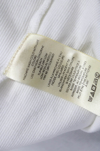Pilcro Anthropologie Women White Henley Short Sleeve Basic T-Shirt Size S