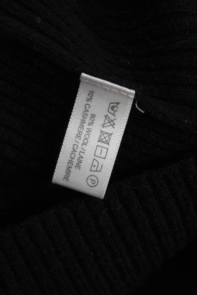 Lisa Todd Womens Henley Sweater Black 90% Wool Long Sleeve Size S