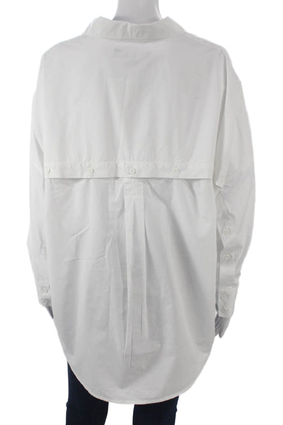 French Connection Women Collared Cotton Pullover Long Sleeve Blouse Size S