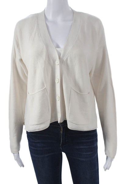 Splendid Women Ivory V-Neck Long Sleeve Cardigan Size XS