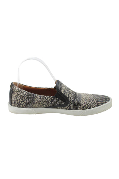 Jimmy Choo Womens Leather Trim Woven Slide On Sneakers Black Beige Size 39.5 9.5