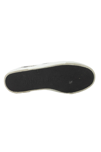 Jimmy Choo Womens Leather Trim Woven Slide On Sneakers Black Beige Size 39.5 9.5