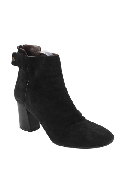 Proenza Schouler Womens Suede Zip Up Ankle Booties Black Size 38 8