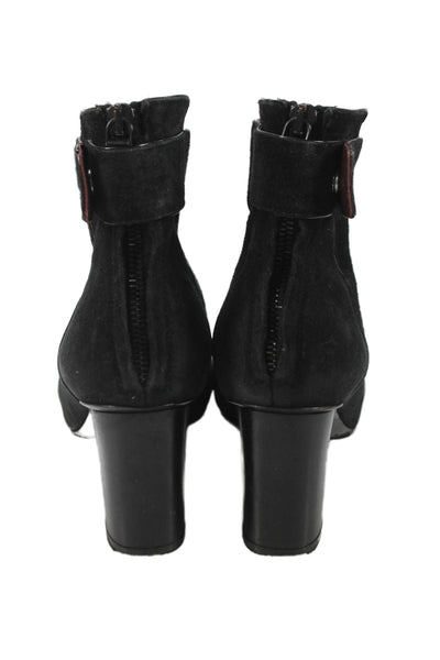 Proenza Schouler Womens Suede Zip Up Ankle Booties Black Size 38 8