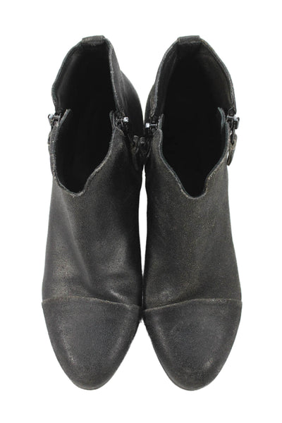 Rag & Bone Womens Leather Distressed Zip Up Margot Ankle Boots Black Size 40 10