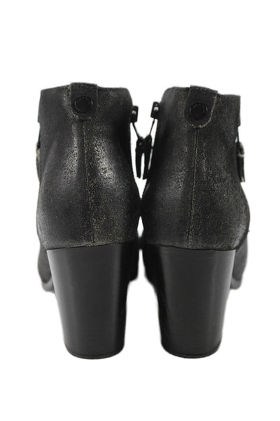 Rag & Bone Womens Leather Distressed Zip Up Margot Ankle Boots Black Size 40 10