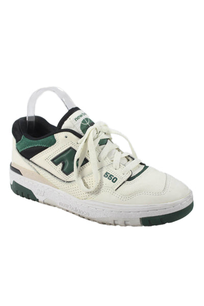 New Balance Womens 550 Low Top Sneakers Shoes Green White Size 7.5