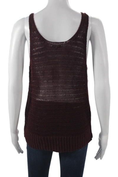Madewell Women Basic Red Sleeveless Scoop Neck Tank Polyester Blend Size XS