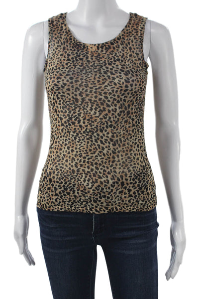 Dana Buchman Women Sleeveless Scoop Neck Tank Animal Print Multicolor Size S