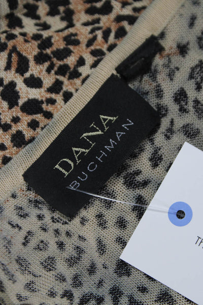 Dana Buchman Women Sleeveless Scoop Neck Tank Animal Print Multicolor Size S