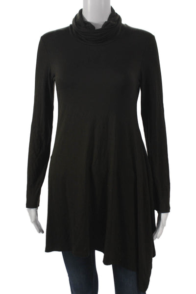 DECA Women Tunic Black Cowl Neck Long Sleeve Viscose Size 1