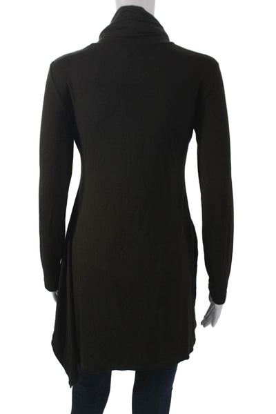 DECA Women Tunic Black Cowl Neck Long Sleeve Viscose Size 1