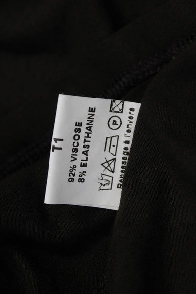 DECA Women Tunic Black Cowl Neck Long Sleeve Viscose Size 1