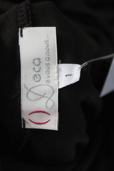 DECA Women Tunic Black Cowl Neck Long Sleeve Viscose Size 1