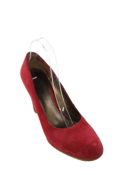 Donald J Pliner Womens Suede High Heel Wedge Heels Shoes Red Size 8