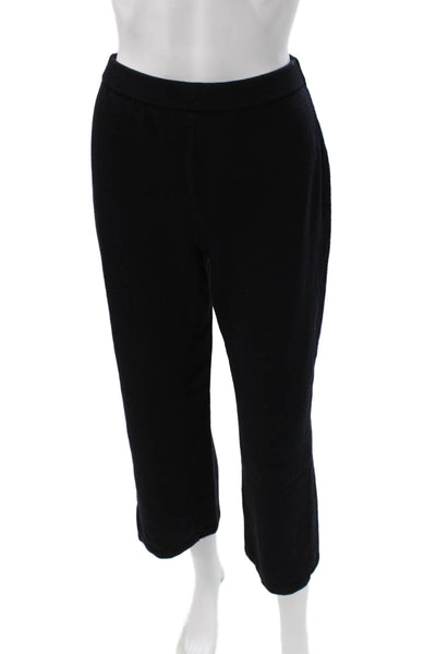 St. John Collection Womens Cropped Pants Black Viscose Blend Pull On Size 4